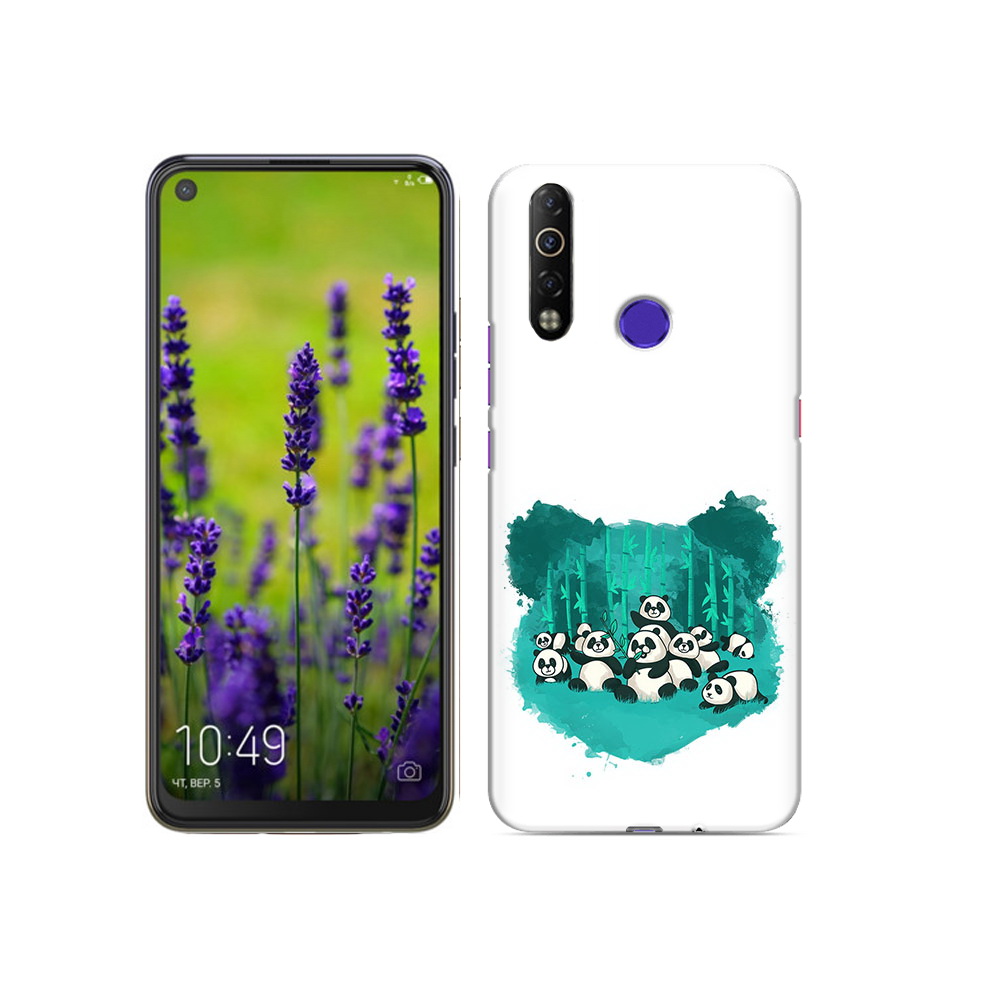 

Чехол MyPads Tocco для Tecno Camon 12 Air нарисованные панды, Прозрачный, Tocco