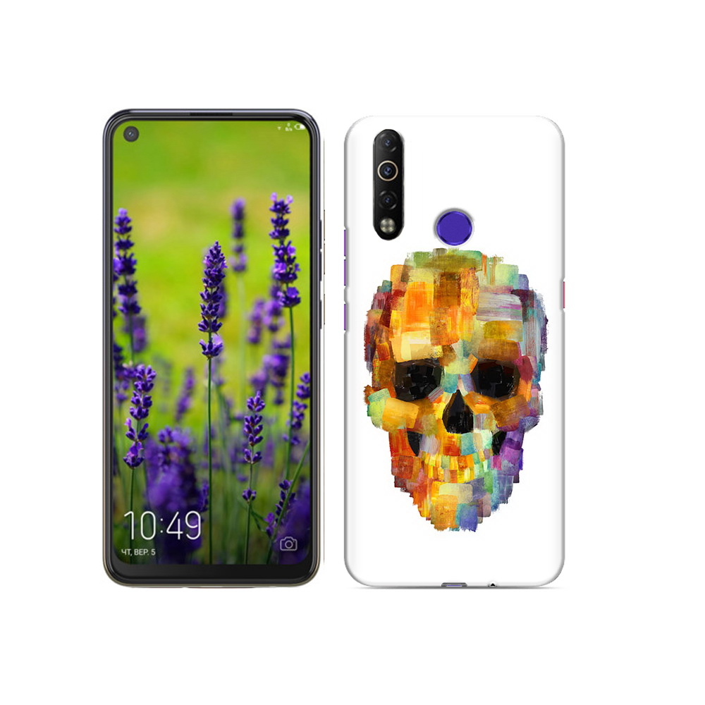 

Чехол MyPads Tocco для Tecno Camon 12 Air нарисованный череп, Прозрачный, Tocco