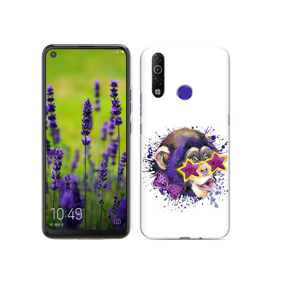 

Чехол MyPads Tocco для Tecno Camon 12 Air обезьяна в очках, Прозрачный, Tocco