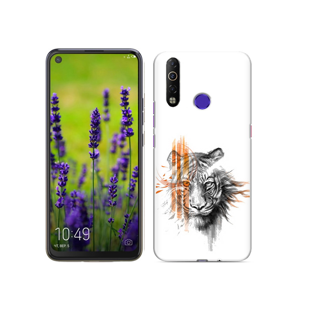

Чехол MyPads Tocco для Tecno Camon 12 Air огненный тигр, Прозрачный, Tocco