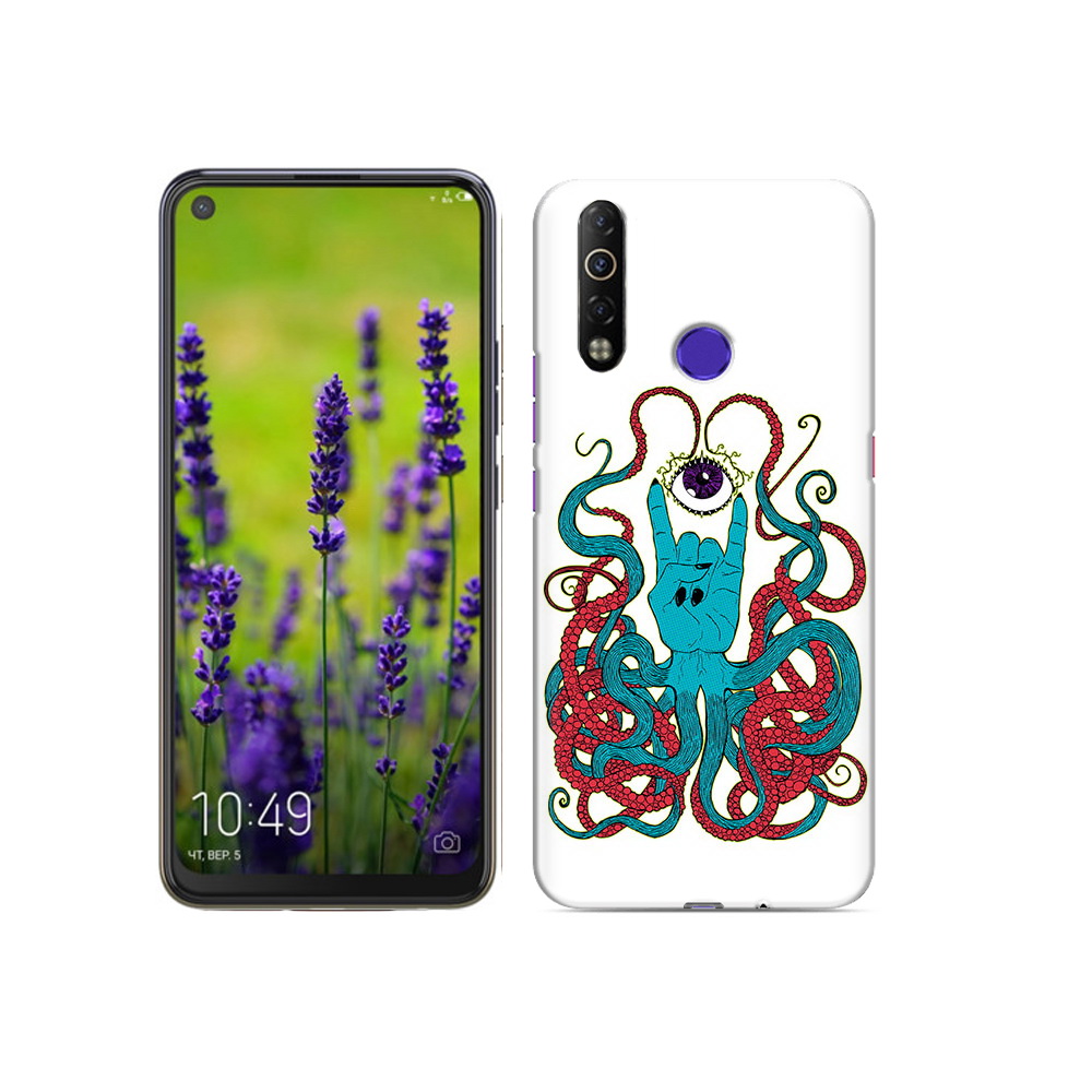 

Чехол MyPads Tocco для Tecno Camon 12 Air осьминог-рука абстракция, Прозрачный, Tocco