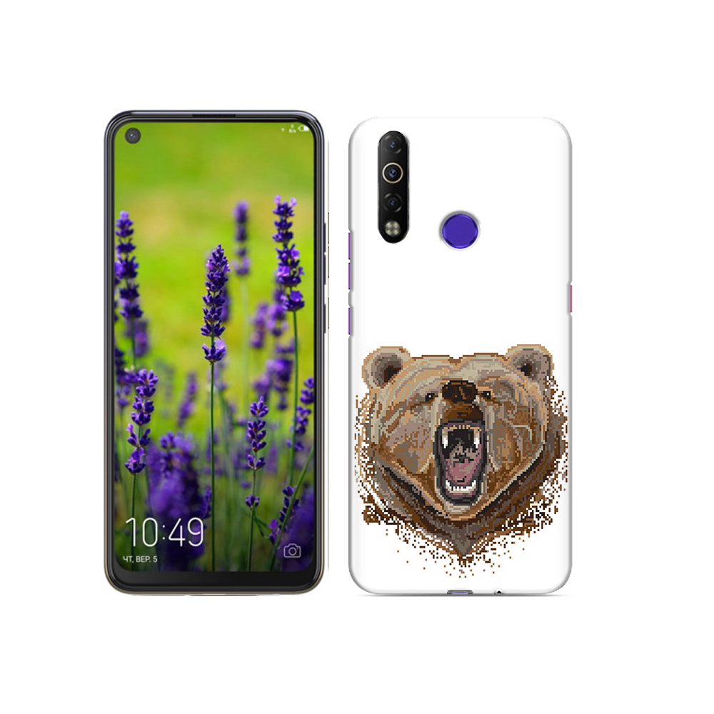 

Чехол MyPads Tocco для Tecno Camon 12 Air пиксельный медведь, Прозрачный, Tocco