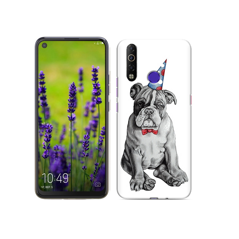 

Чехол MyPads Tocco для Tecno Camon 12 Air праздничный щенок, Прозрачный, Tocco