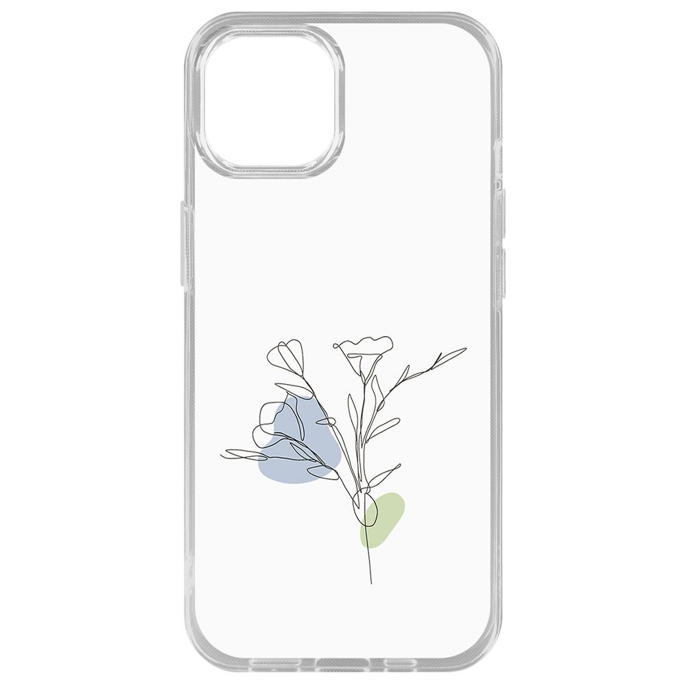 

Чехол-накладка Krutoff Clear Case Эустома для iPhone 14 Plus, Прозрачный