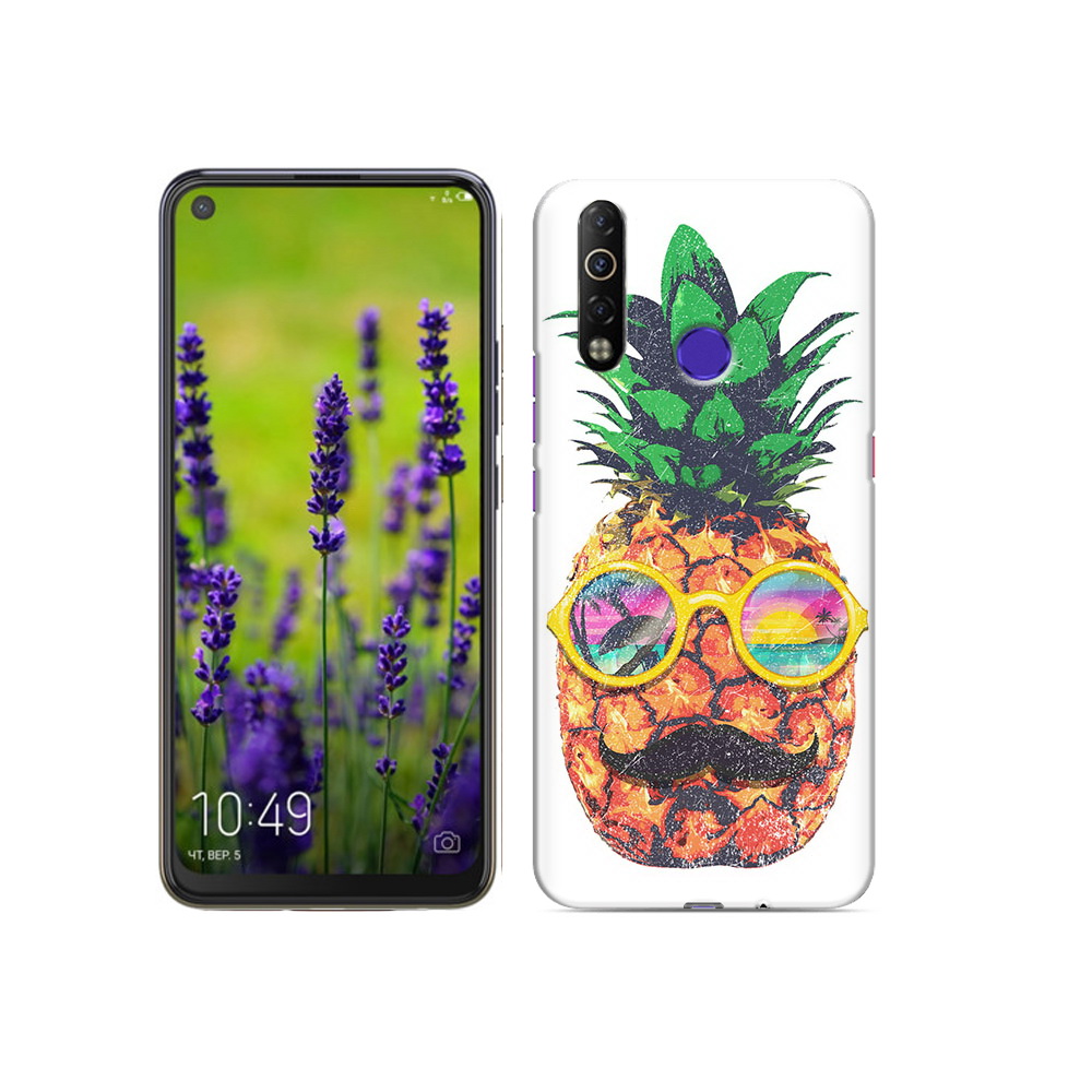 

Чехол MyPads Tocco для Tecno Camon 12 Air прикольный ананас с лицом, Прозрачный, Tocco