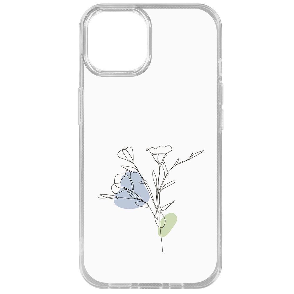 

Чехол-накладка Krutoff Clear Case Эустома для iPhone 14, Прозрачный