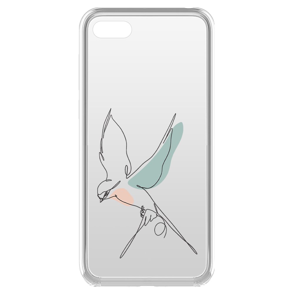 фото Чехол-накладка krutoff clear case полет для honor 7a