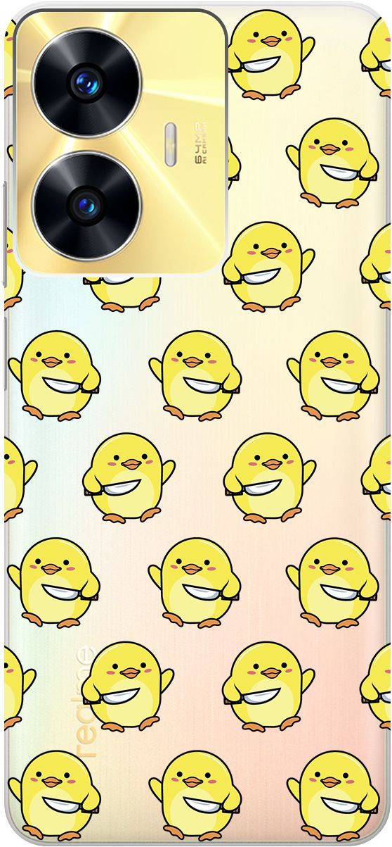 

Силиконовый чехол на Realme C55 с 3D принтом "Chick With Knife" прозрачный, Прозрачный;желтый, 159499