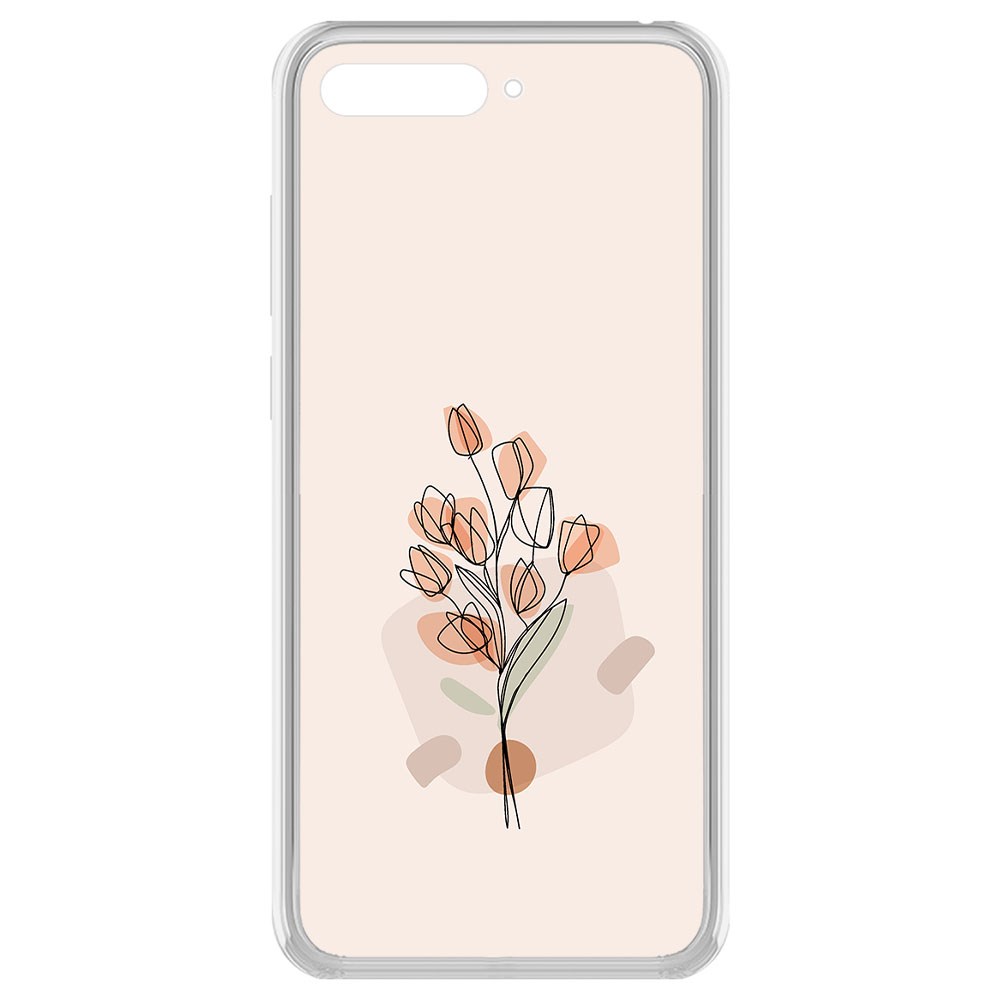 

Чехол-накладка Krutoff Clear Case Букет тюльпанов для Huawei Y6 (2018)
