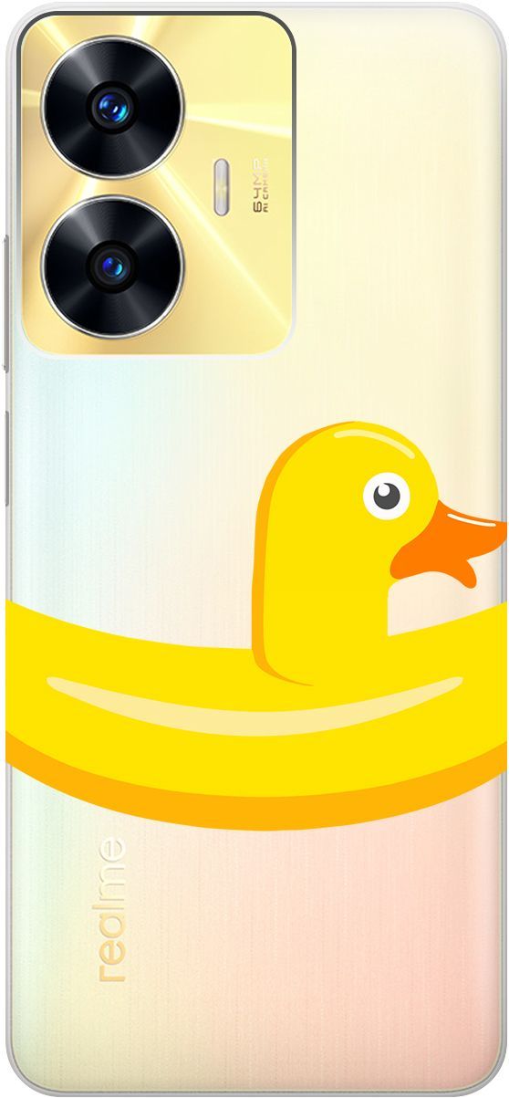 

Силиконовый чехол на Realme C55 с 3D принтом "Duck Swim Ring" прозрачный, Прозрачный;белый, 159499