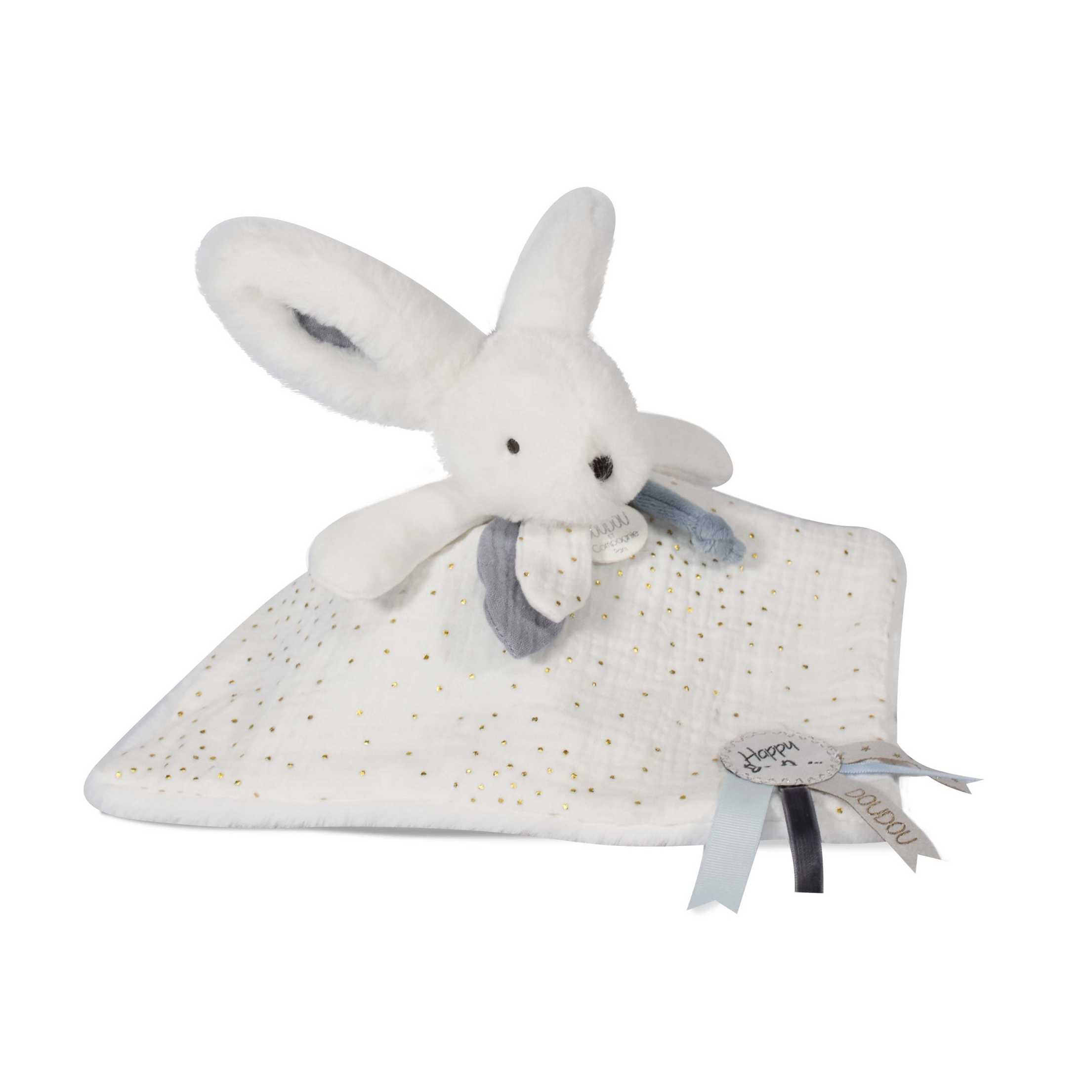 Мягкая игрушка Кролик дуду happy glossy голубой Doudou et Compagnie DC3742