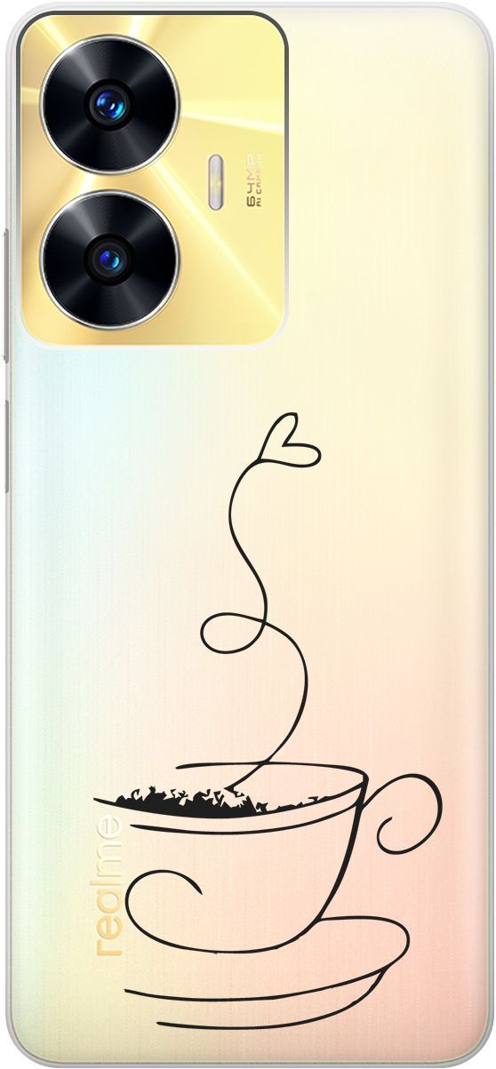 

Силиконовый чехол на Realme C55 с 3D принтом "Coffee Love" прозрачный, Прозрачный;черный, 159499