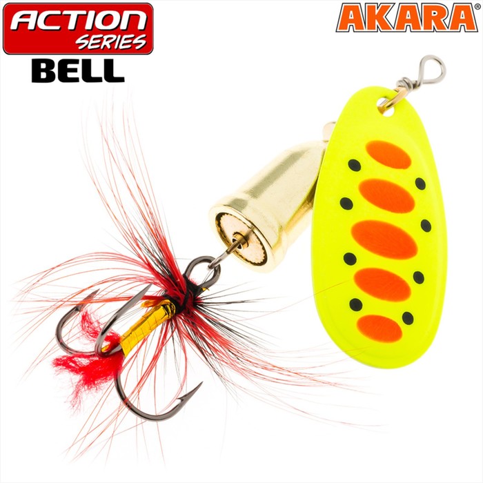

Блесна вращающаяся Akara Action Series Bell, 6 г, цвет A33, Желтый