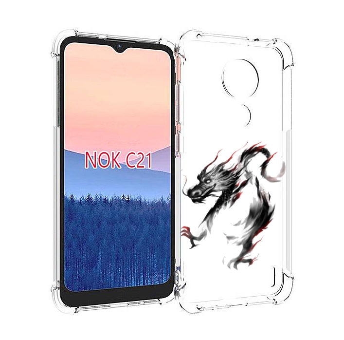 

Чехол MyPads черный дракон для Nokia C21, Прозрачный, Tocco