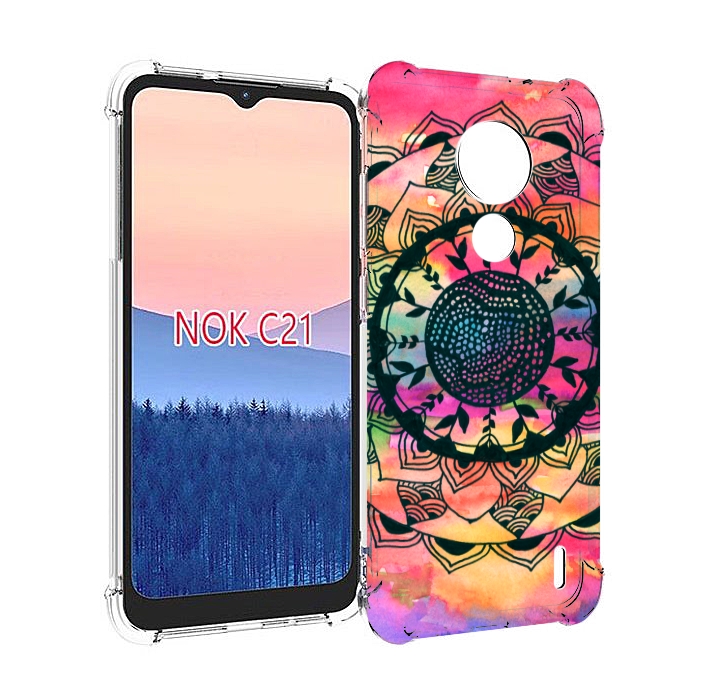 

Чехол MyPads яркая абстракция круглый цветок для Nokia C21, Прозрачный, Tocco