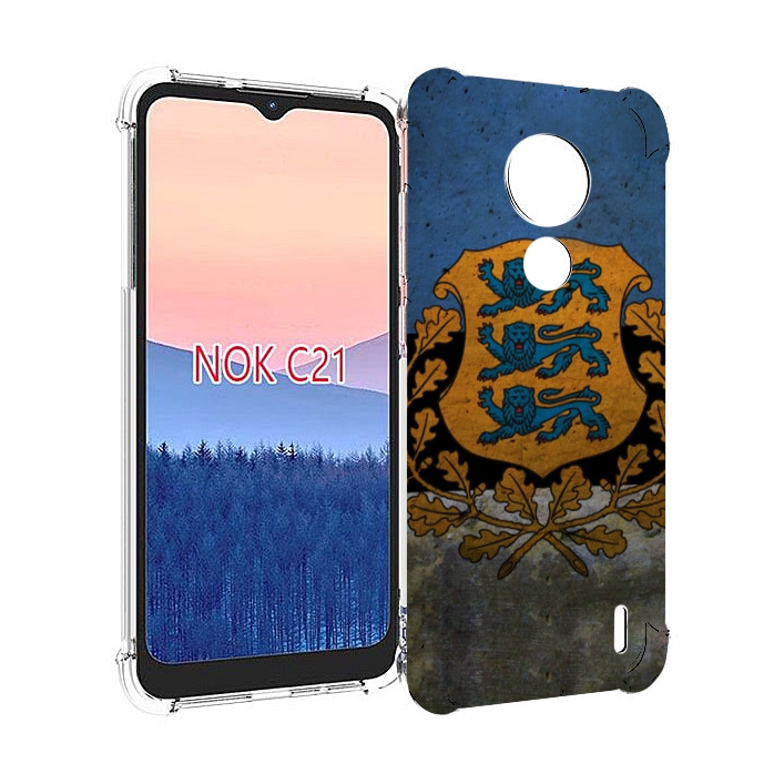 

Чехол MyPads герб флаг эстонии для Nokia C21, Прозрачный, Tocco