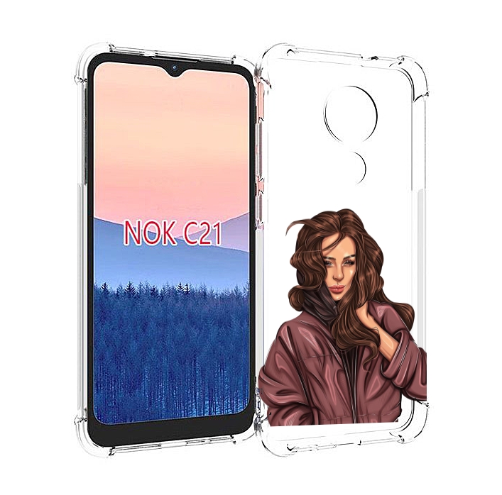 

Чехол MyPads Арт рисунок девушки для Nokia C21, Прозрачный, Tocco