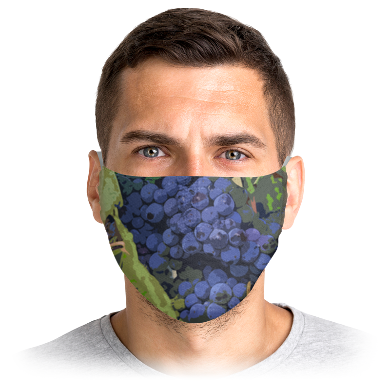 

Многоразовая маска Printio Виноград синяя L, Виноград