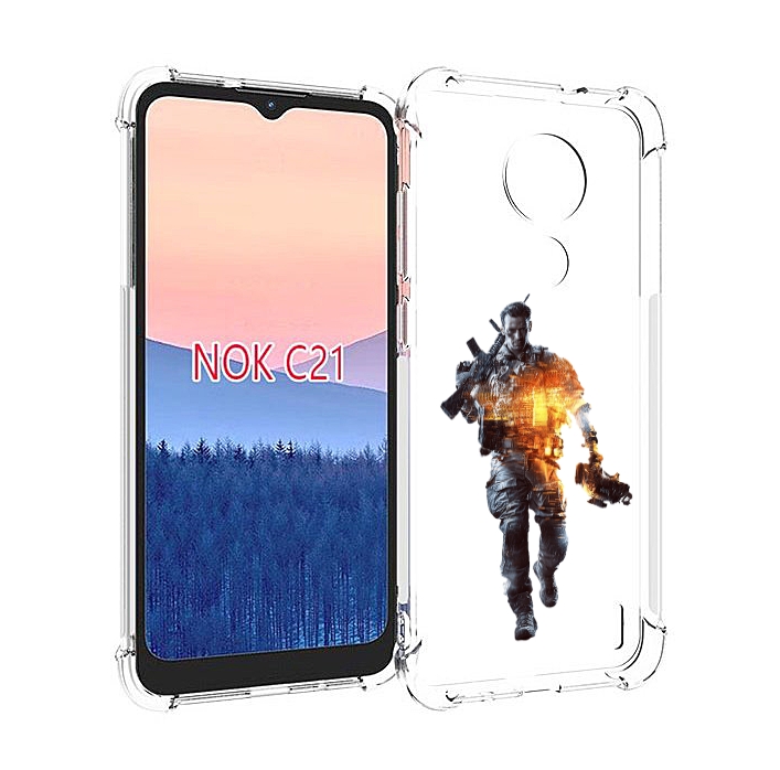 

Чехол MyPads Battlefield-4 мужской для Nokia C21, Прозрачный, Tocco