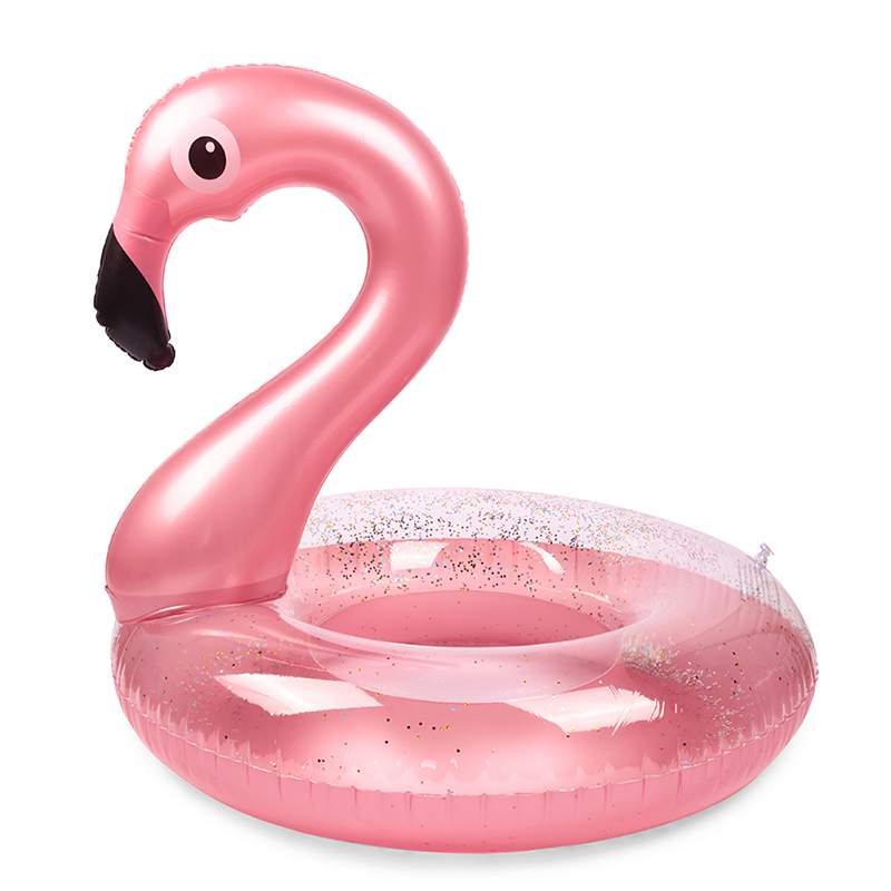 Круг надувной для плавания Розовый Фламинго с блестками Baziator BG0045 90 см