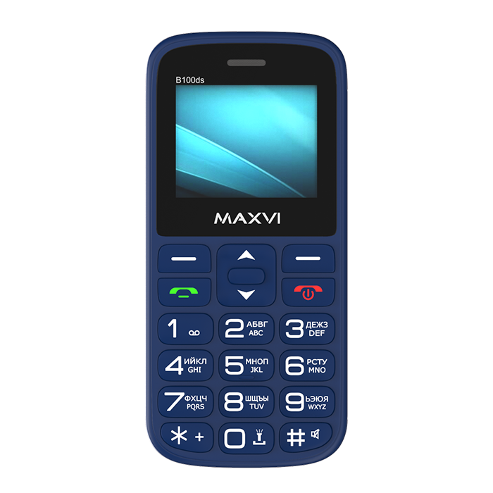 

Мобильный телефон MAXVI B100 DS Blue, B100 DS