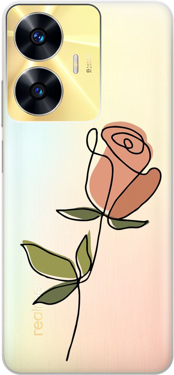 

Силиконовый чехол на Realme C55 с 3D принтом "Rose" прозрачный, Прозрачный;зеленый, 159499