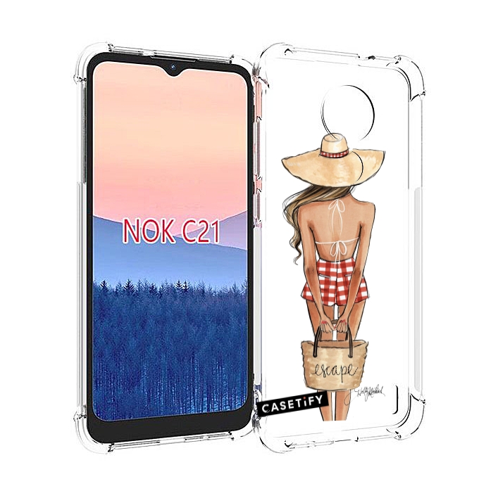 

Чехол MyPads CASETiFY женский для Nokia C21, Прозрачный, Tocco