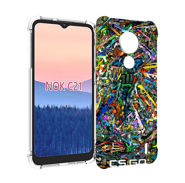 

Чехол MyPads CS GO guns skins мужской для Nokia C21, Прозрачный, Tocco
