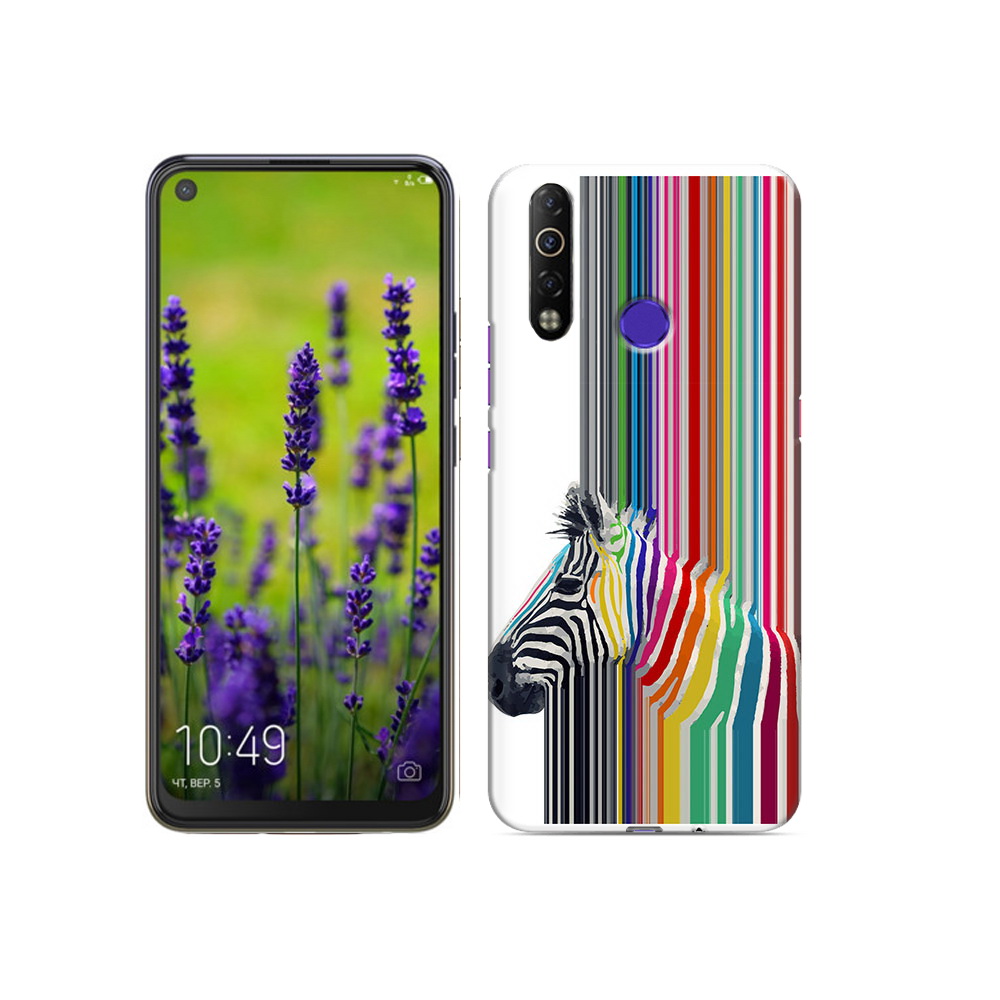 

Чехол MyPads Tocco для Tecno Camon 12 Air радужная зебра, Прозрачный, Tocco