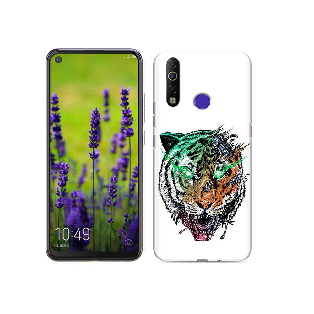 

Чехол MyPads Tocco для Tecno Camon 12 Air робо-тигр, Прозрачный, Tocco