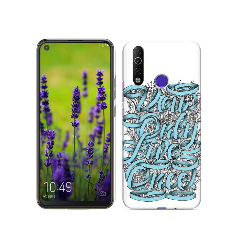 

Чехол MyPads Tocco для Tecno Camon 12 Air слова из ленты абстракция, Прозрачный, Tocco
