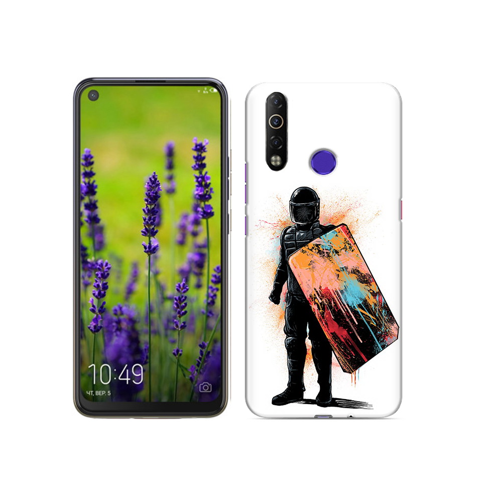 

Чехол MyPads Tocco для Tecno Camon 12 Air солдат с красочным щитом, Прозрачный, Tocco