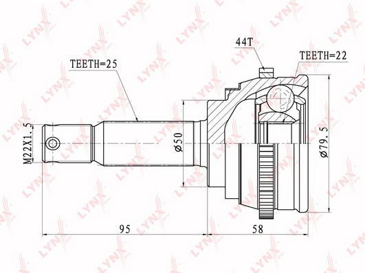 

Co-3607A Шрус Наружный К-Кт Hyundai Accent 1.5 99> LYNXauto co3607a