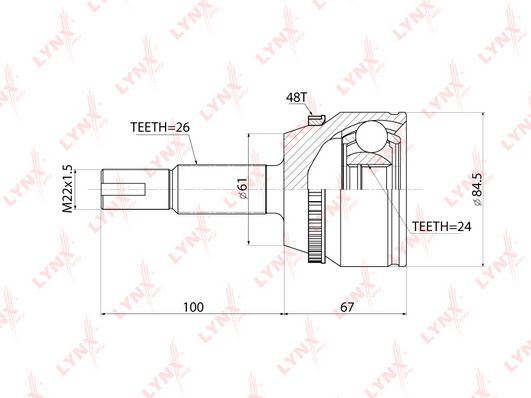 

Co-3857A Шрус Наружный К-Кт Toyota Camry/Solara 02-05 LYNXauto co3857a