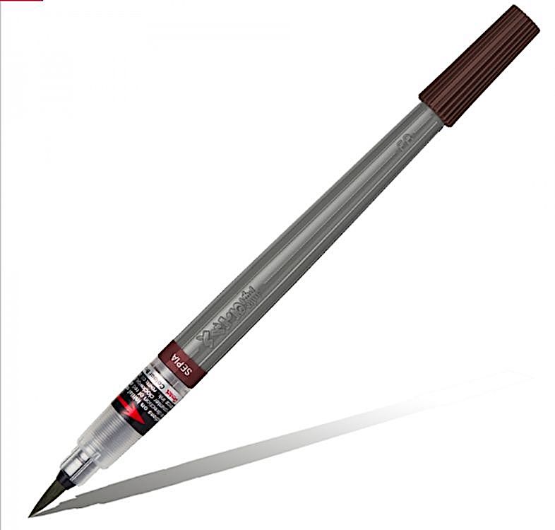 

Кисть с краской PentelBrush Pigment, 1-10 мм, 5 мл, цвет сепия, Коричневый