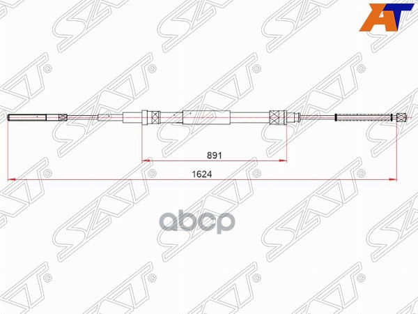 SAT ST-52-0020 Трос ручного тормоза VOLKSWAGEN PASSAT IIIIV 95-97 1шт 1166₽