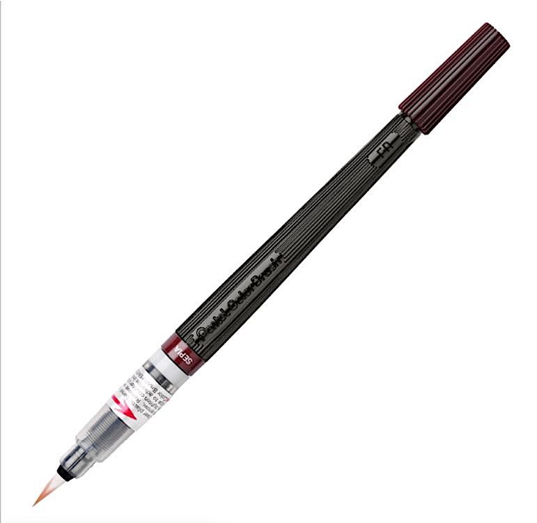 

Кисть с краской PentelColour Brush, 1-10 мм, 5 мл, цвет сепия, Коричневый