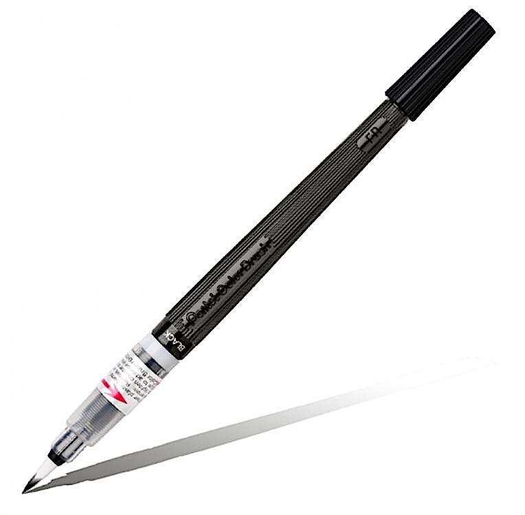 

Кисть с краской PentelColour Brush, 1-10 мм, 5 мл, цвет черный