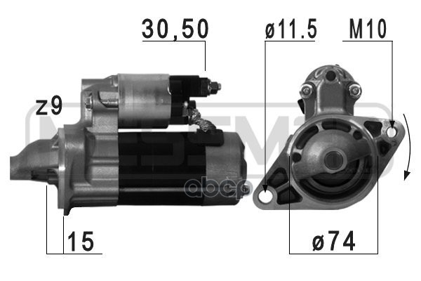 

Стартер 12V 1,0 kW 220708