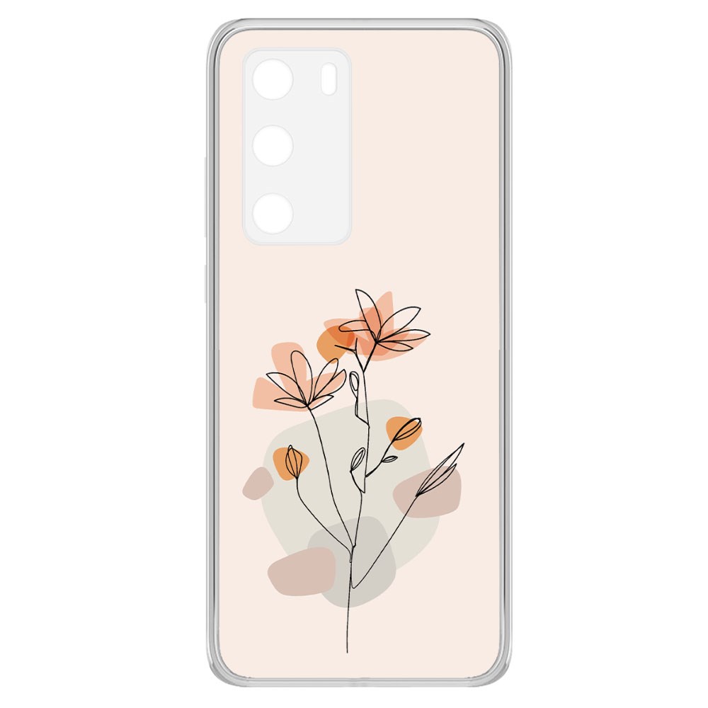 фото Чехол-накладка krutoff clear case ромашки для huawei p40