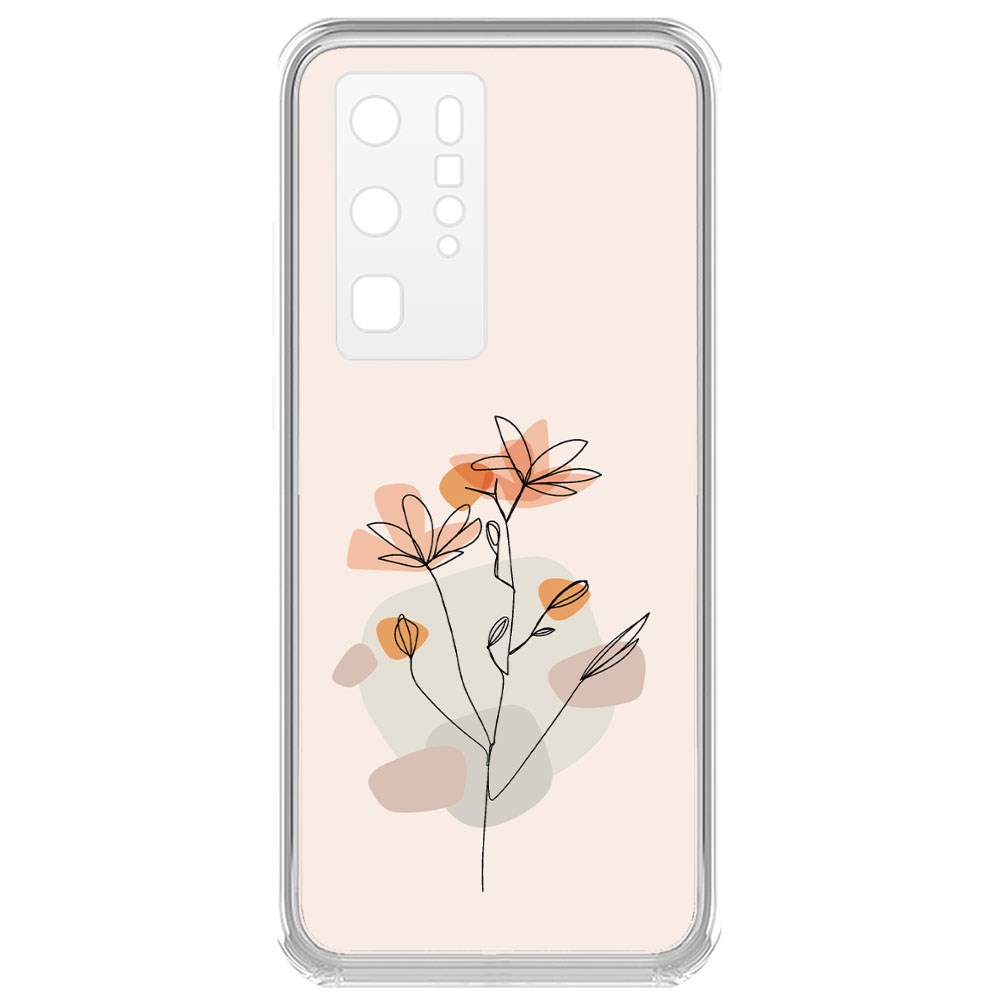 

Чехол-накладка Krutoff Clear Case Ромашки для Huawei P40 Pro