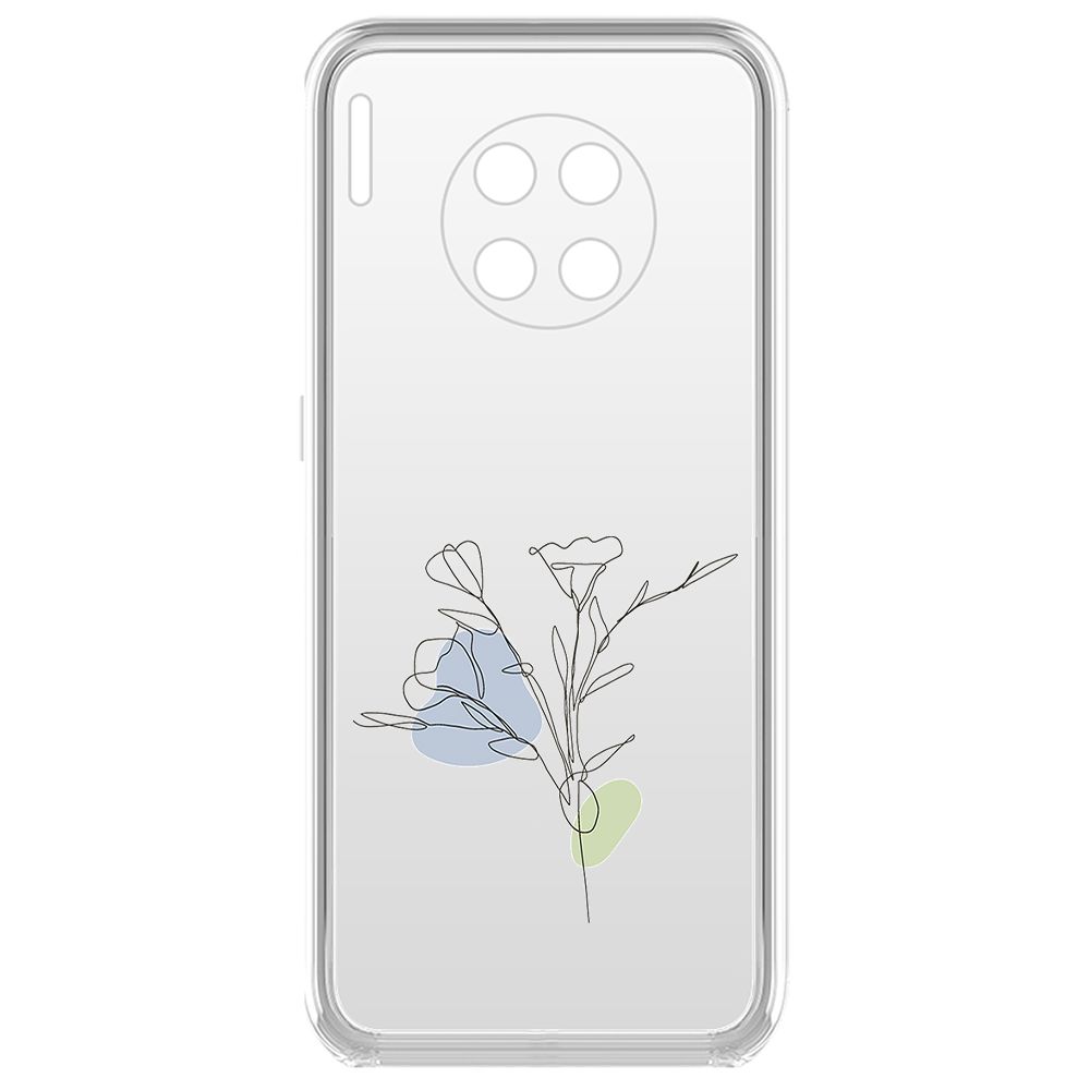 

Чехол-накладка Krutoff Clear Case Эустома для Huawei Mate 30, Прозрачный