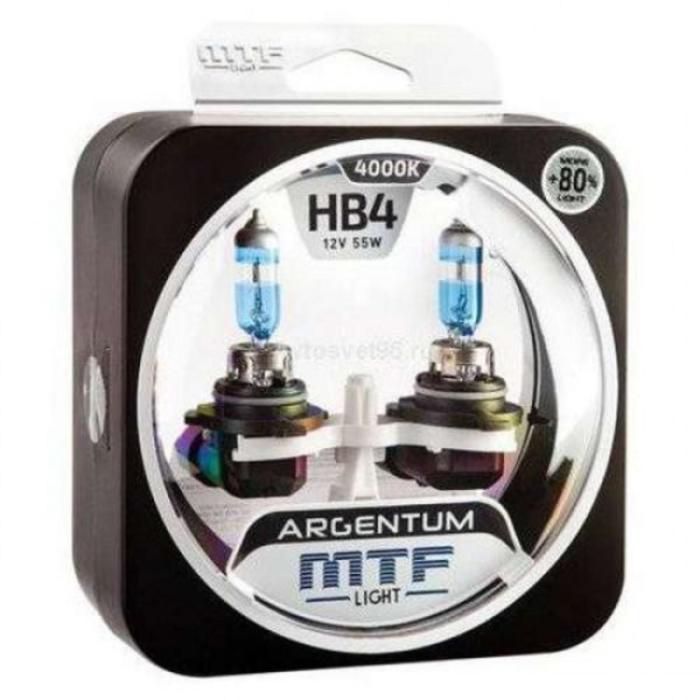 

Лампа автомобильная MTF HB4 9006 12 В, 55 Вт, ARGENTUM +80% 4000K, 2 шт