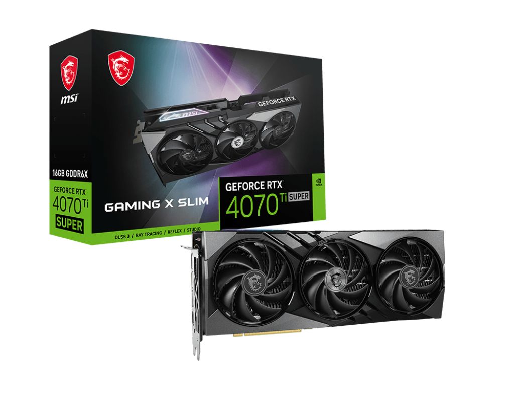 

Видеокарта MSI NVIDIA GeForce RTX 4070 Ti SUPER GAMING X SLIM, GeForce RTX 4070 Ti SUPER GAMING X SLIM