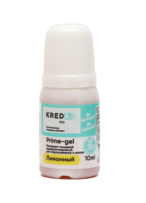 фото Краситель пищевой prime-gel, водорастворимый, лимон, 10 мл kreda