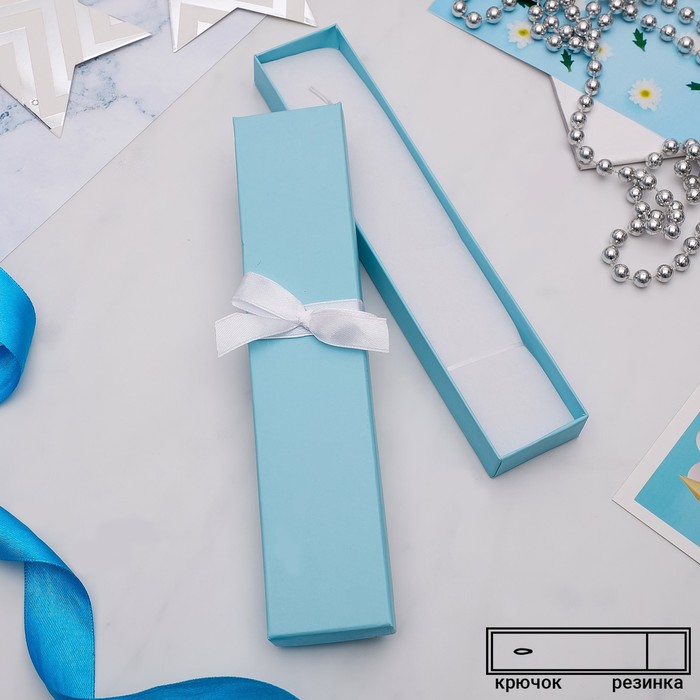 

Коробочка подарочная под браслет/цепочку/часы "Тиффани", 21*4, цвет бирюзовый