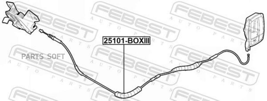 FEBECT 25101BOXIII Трос открывания замка капота 1905₽