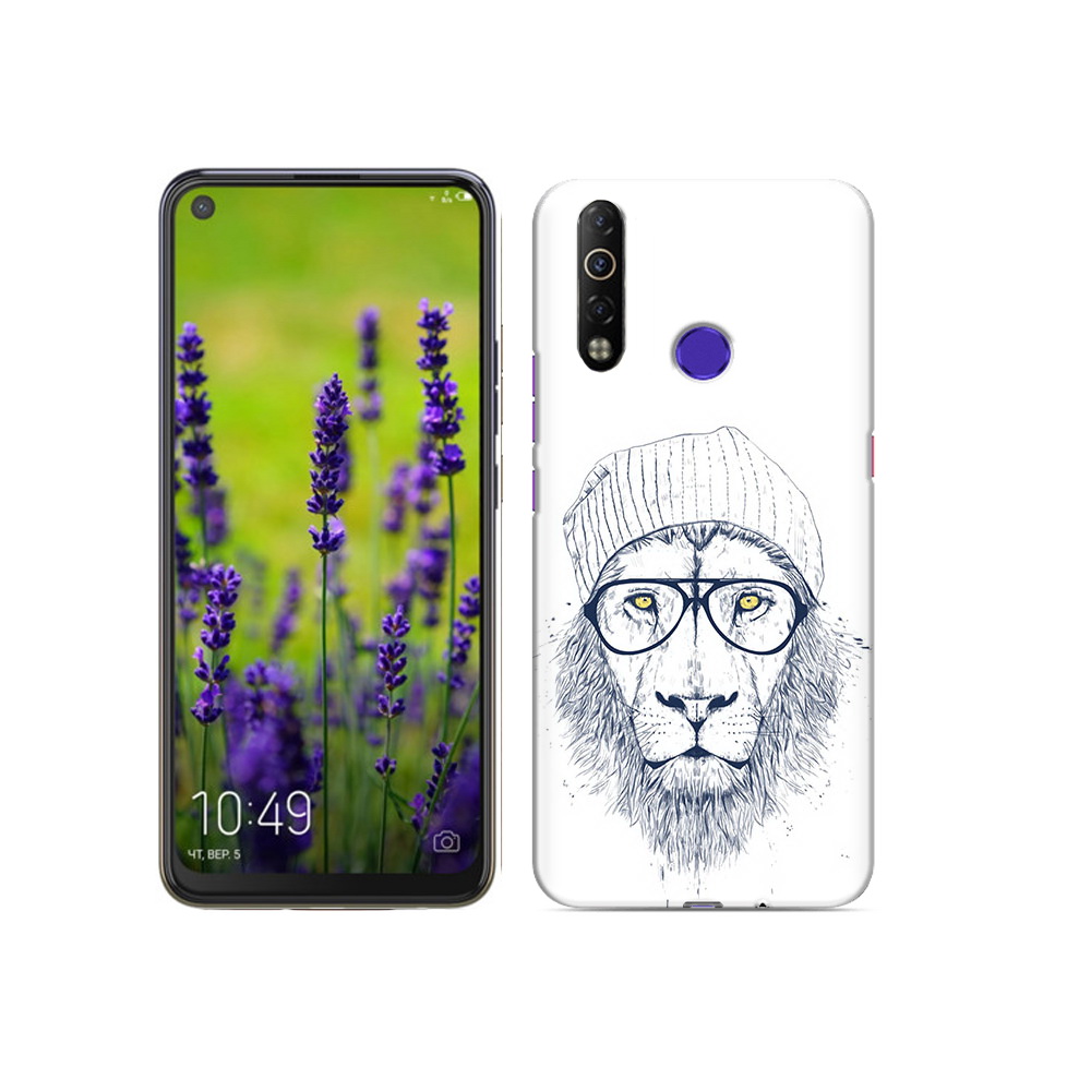 

Чехол MyPads Tocco для Tecno Camon 12 Air хиппи лев, Прозрачный, Tocco