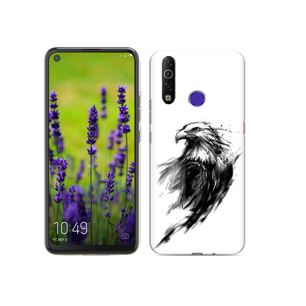 

Чехол MyPads Tocco для Tecno Camon 12 Air чб птица, Прозрачный, Tocco