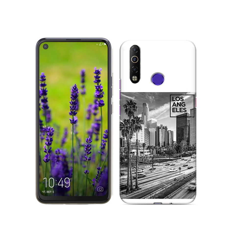 

Чехол MyPads Tocco для Tecno Camon 12 Air черно белый лос анджелес, Прозрачный, Tocco